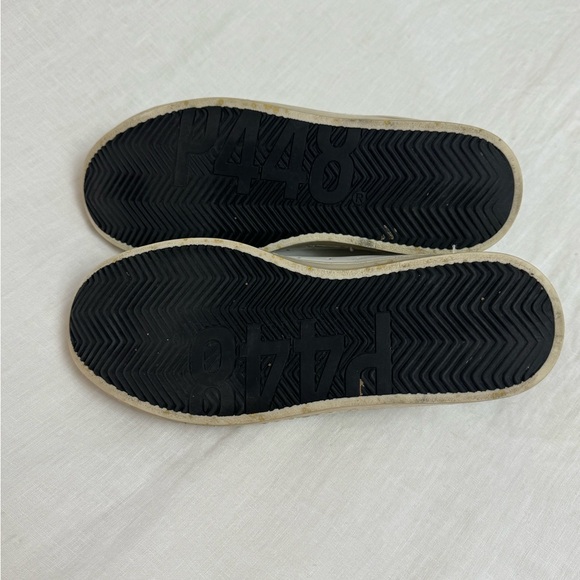 P448 John Python-Print Leather Low Top Sneakers Size 37 US 7 Classic Designer - Picture 8 of 16